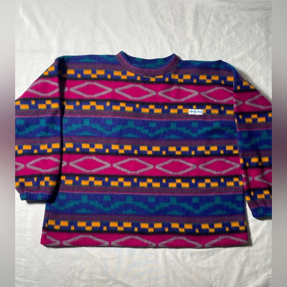 Vintage 90s Guide Series multicolored Geometric Oversized Sweater Womens size L